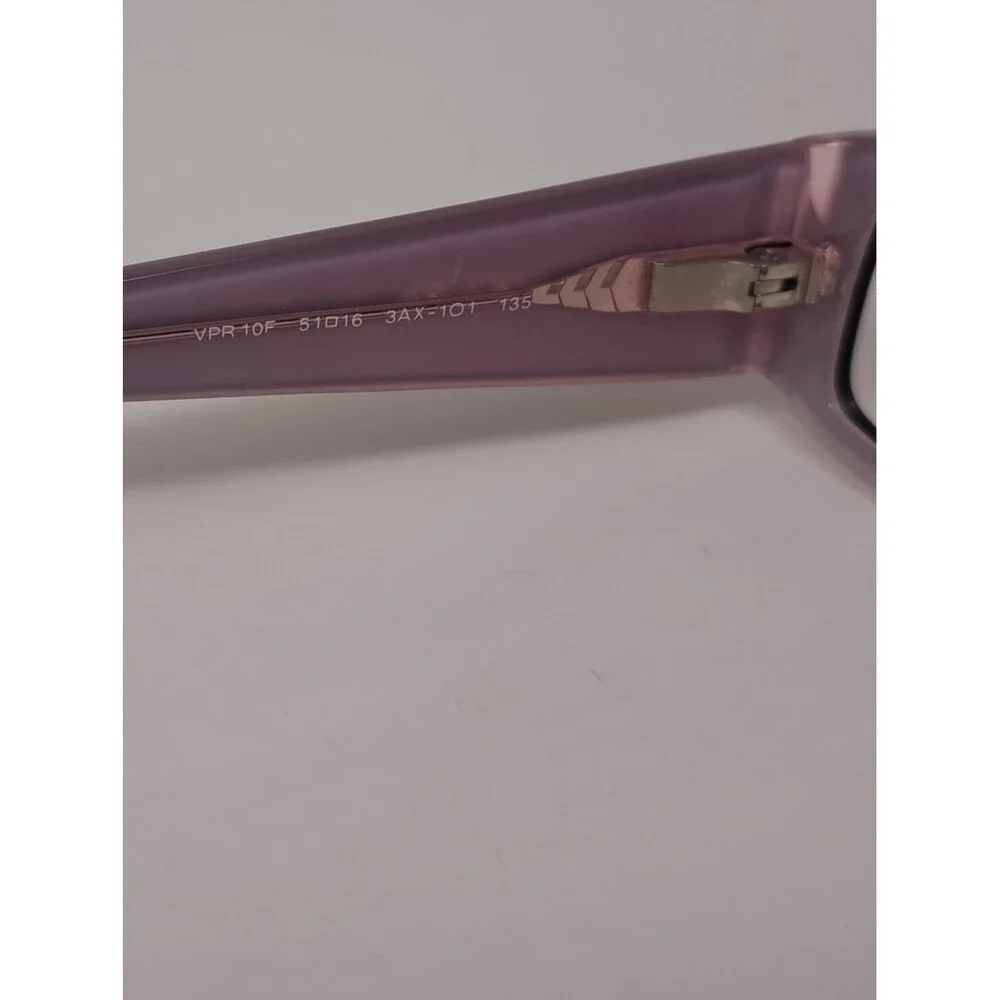 NEW Prada Women's Eye Glasses Frames Rectangle Black Purple VPR 10F 51-16-135